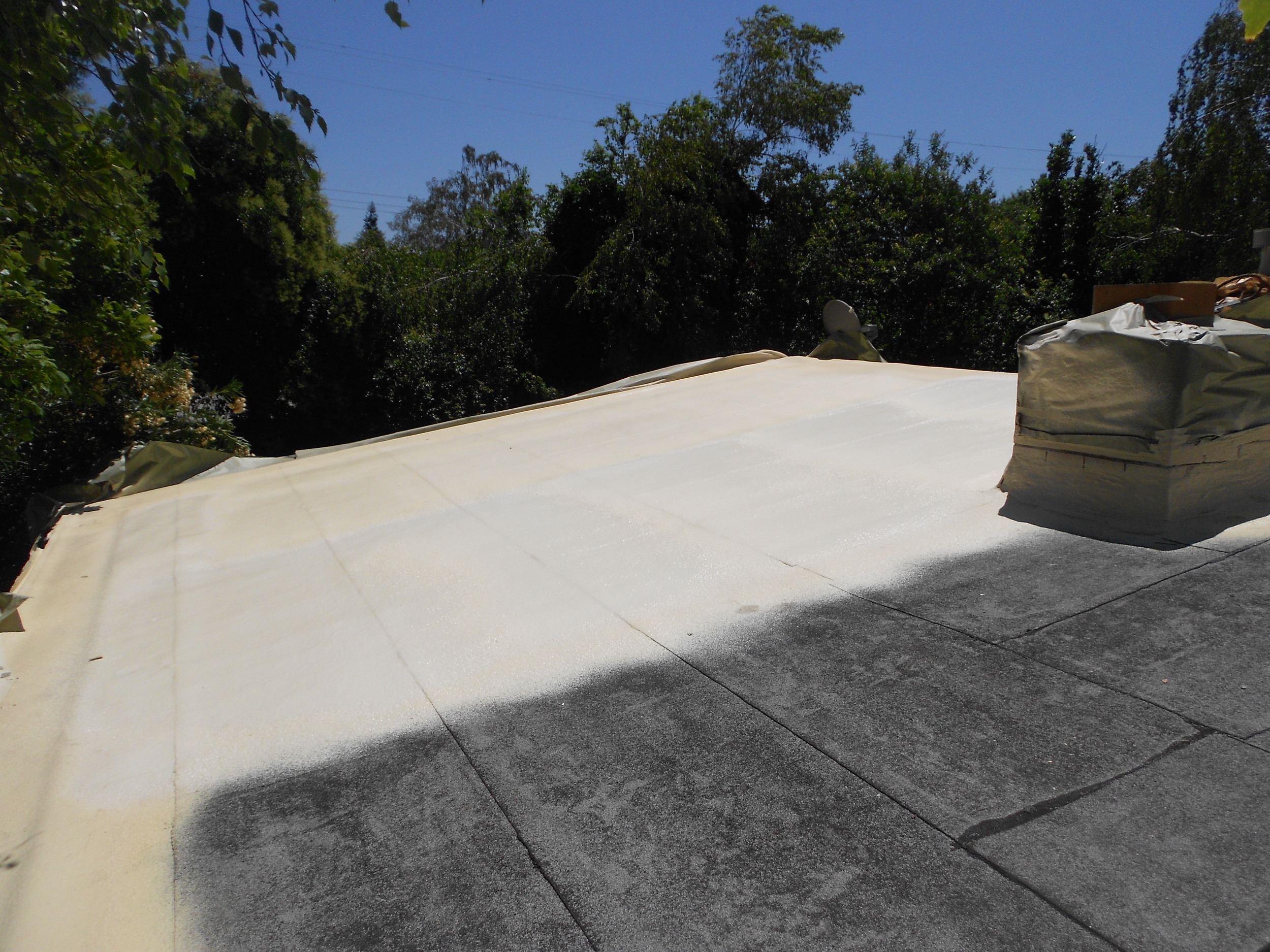 Completed Foam & Coatings Project by Ved's Roofing of Yuba City, CA.