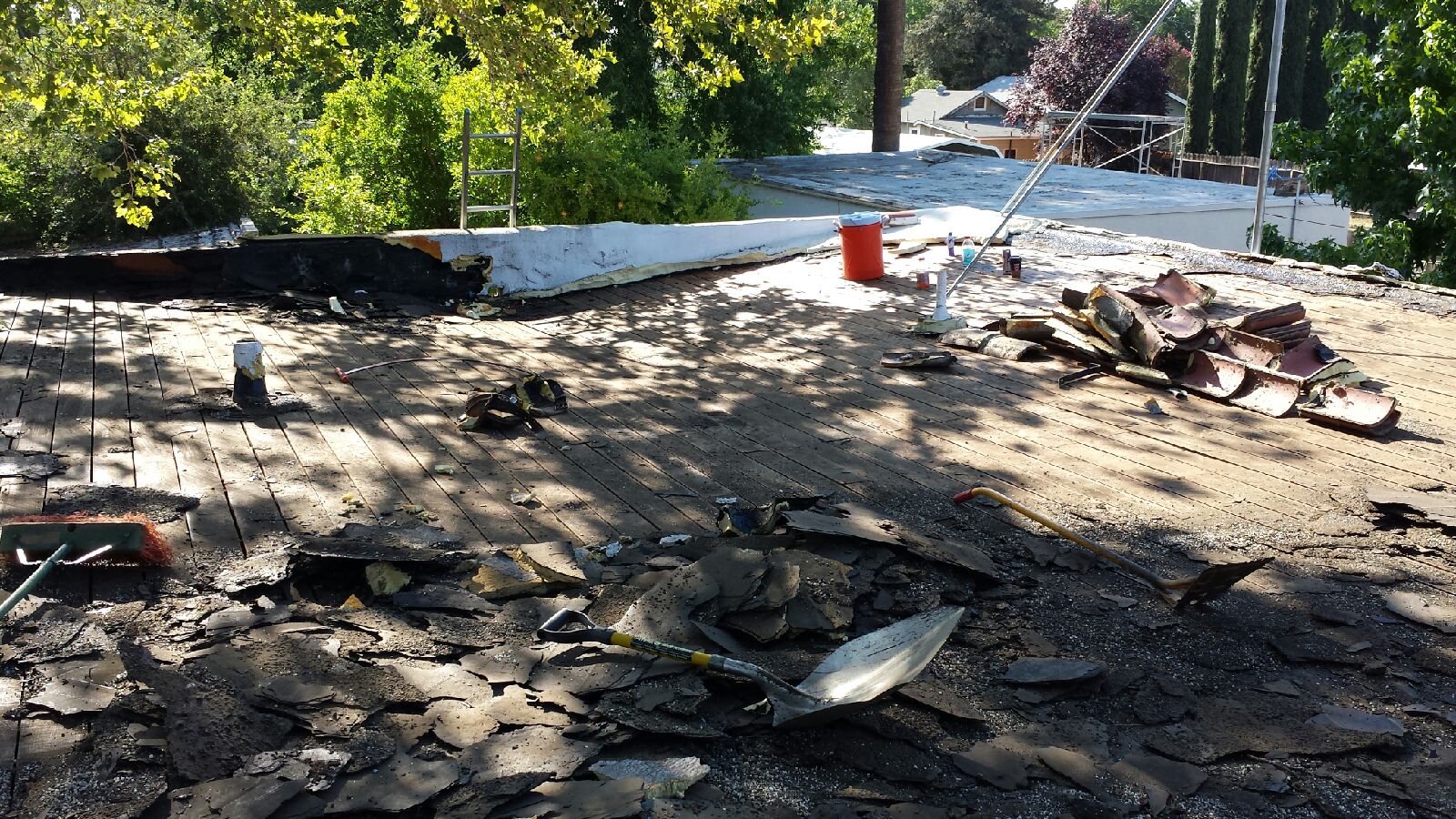 Roof tear off project by Ved's Roofing of Yuba City, CA.