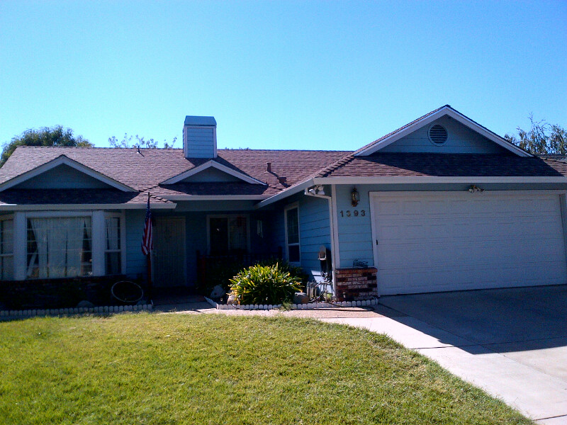 Completed Composition Shingle Roof Project by Ved's Roofing of Yuba City, CA.