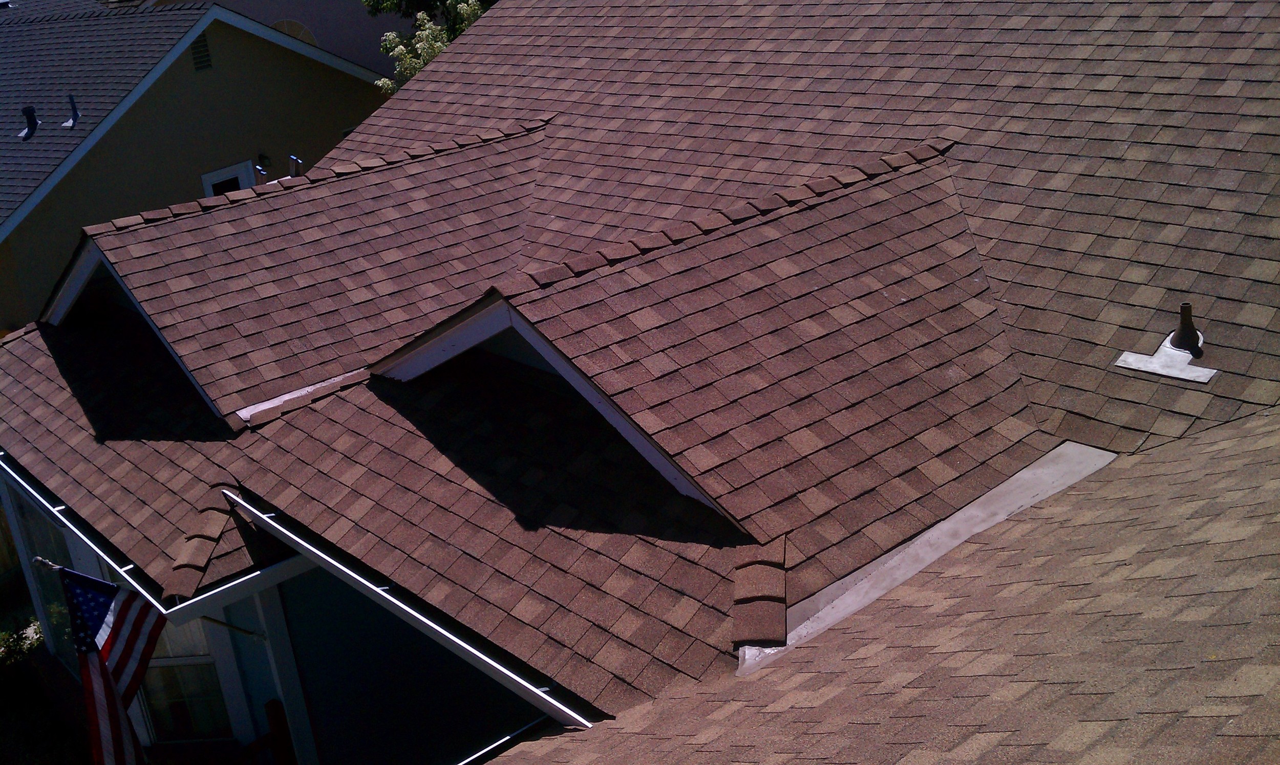 Completed Composition Shingle Roof Project by Ved's Roofing of Yuba City, CA.