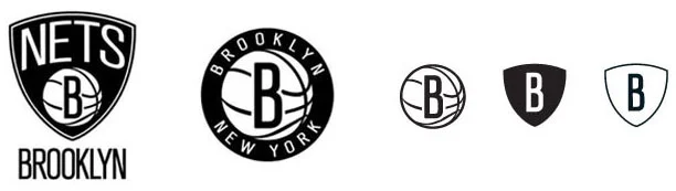 The logo assortment of the new Brooklyn Nets.