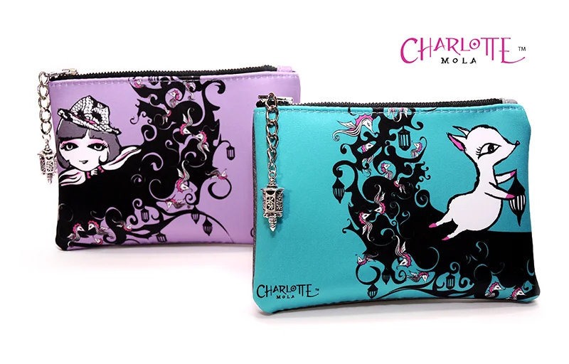 Handmade, leather, make up bag. Made in Hong Kong