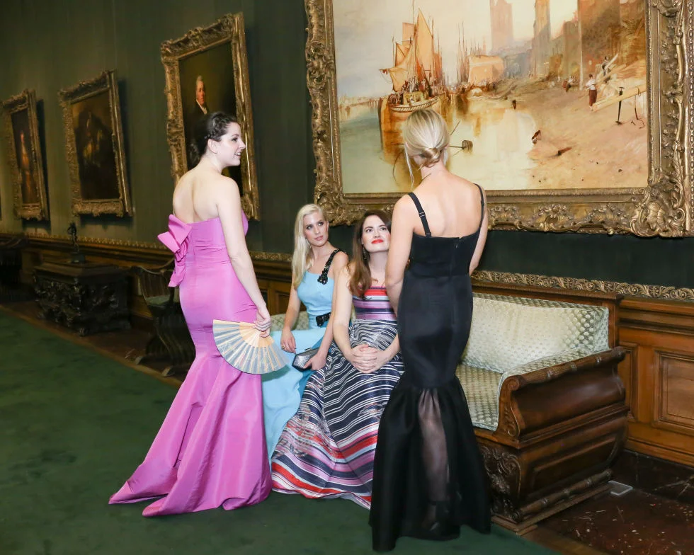 BFA image of LOGAN SYKES, BRITTA BRISCOE AND SARAH BRAY IN CAROLINA HERRERA WITH LAUREN PRITCHARD IN MILLY.