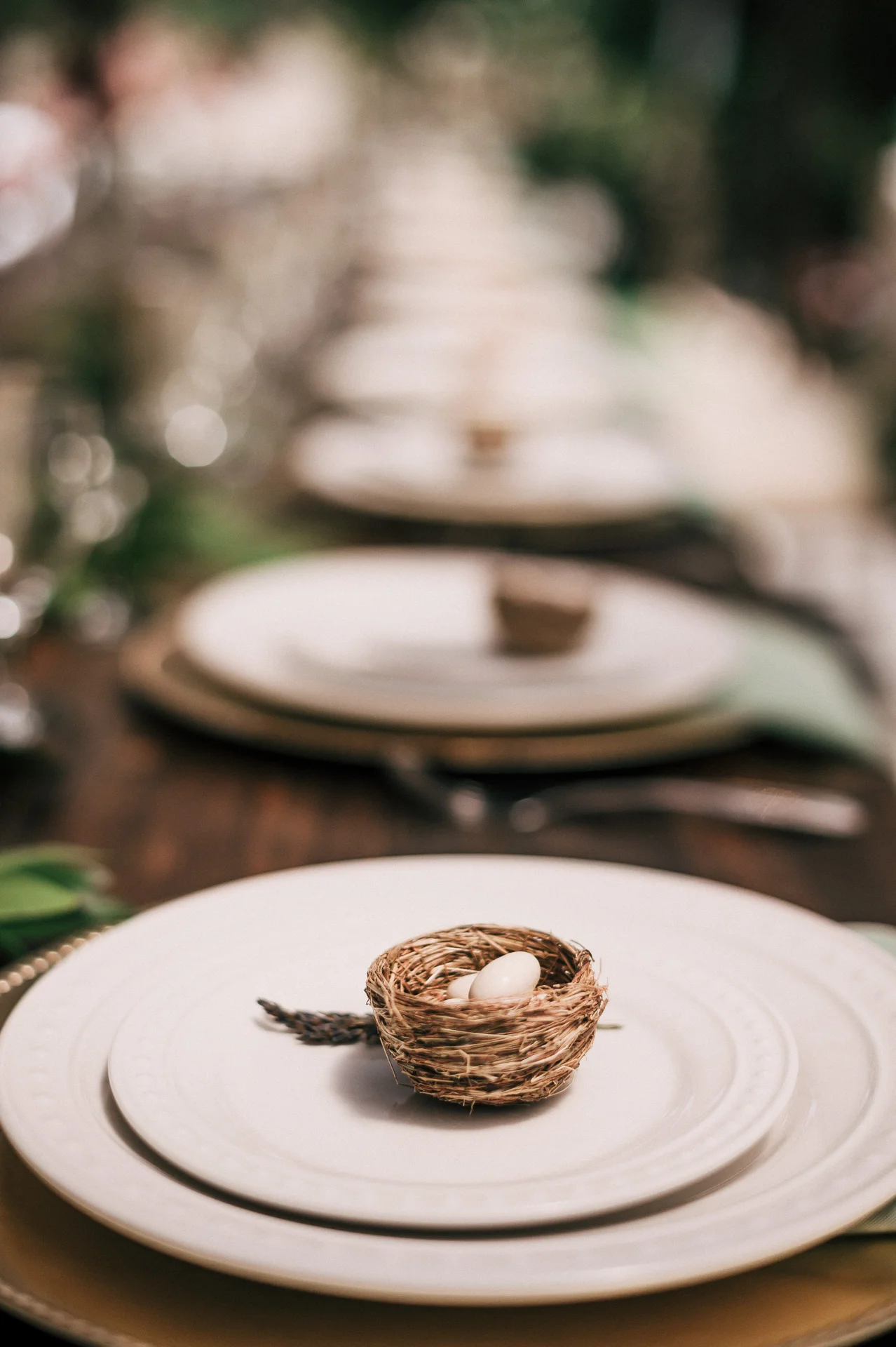 Cute Rustic plate decorations for your quail valley farm wedding