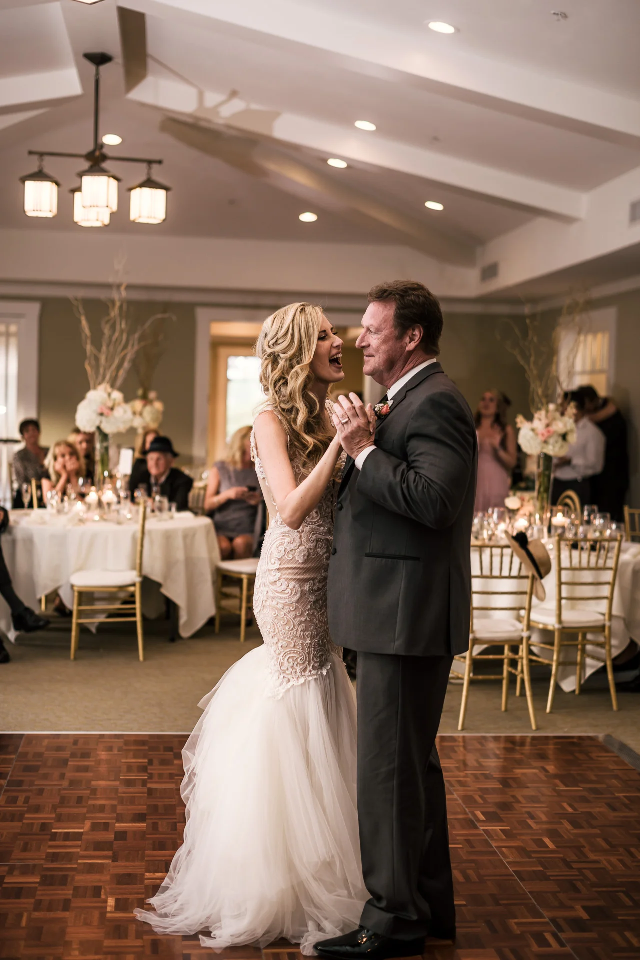 Bride dances with her father at the Twin Oaks Golf Course in San Marcos, San Diegos premier wedding venue