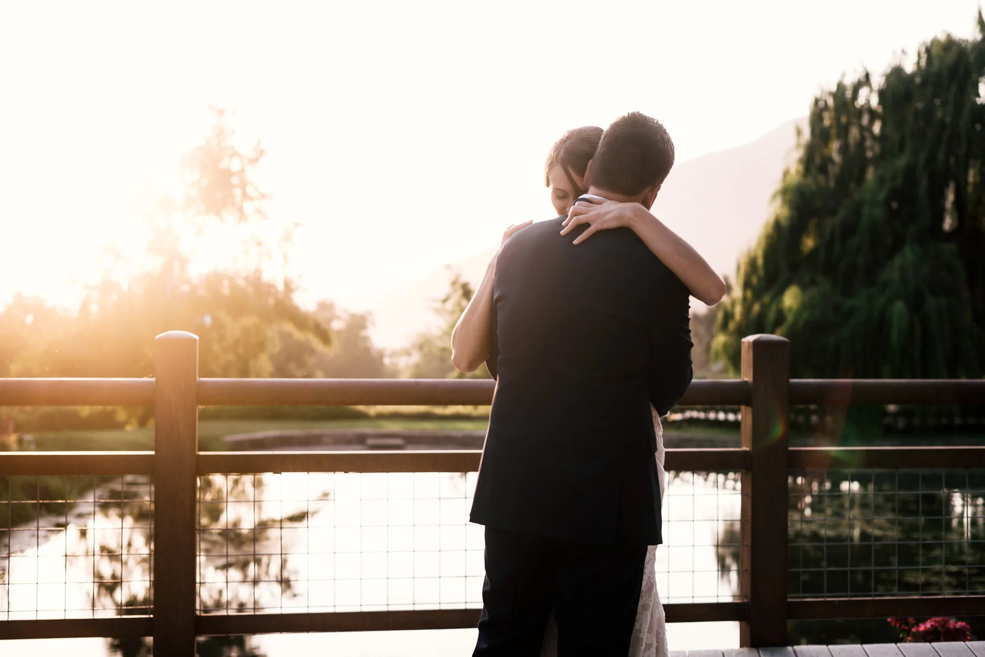 sweet moments during first dance at the secret garden located at the Historic Parish ranch in Oak Glen California