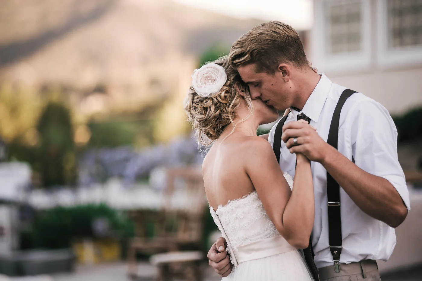 A very tender and romantic first dance between two lovebirds at their vintage themed reception in Temecula California.