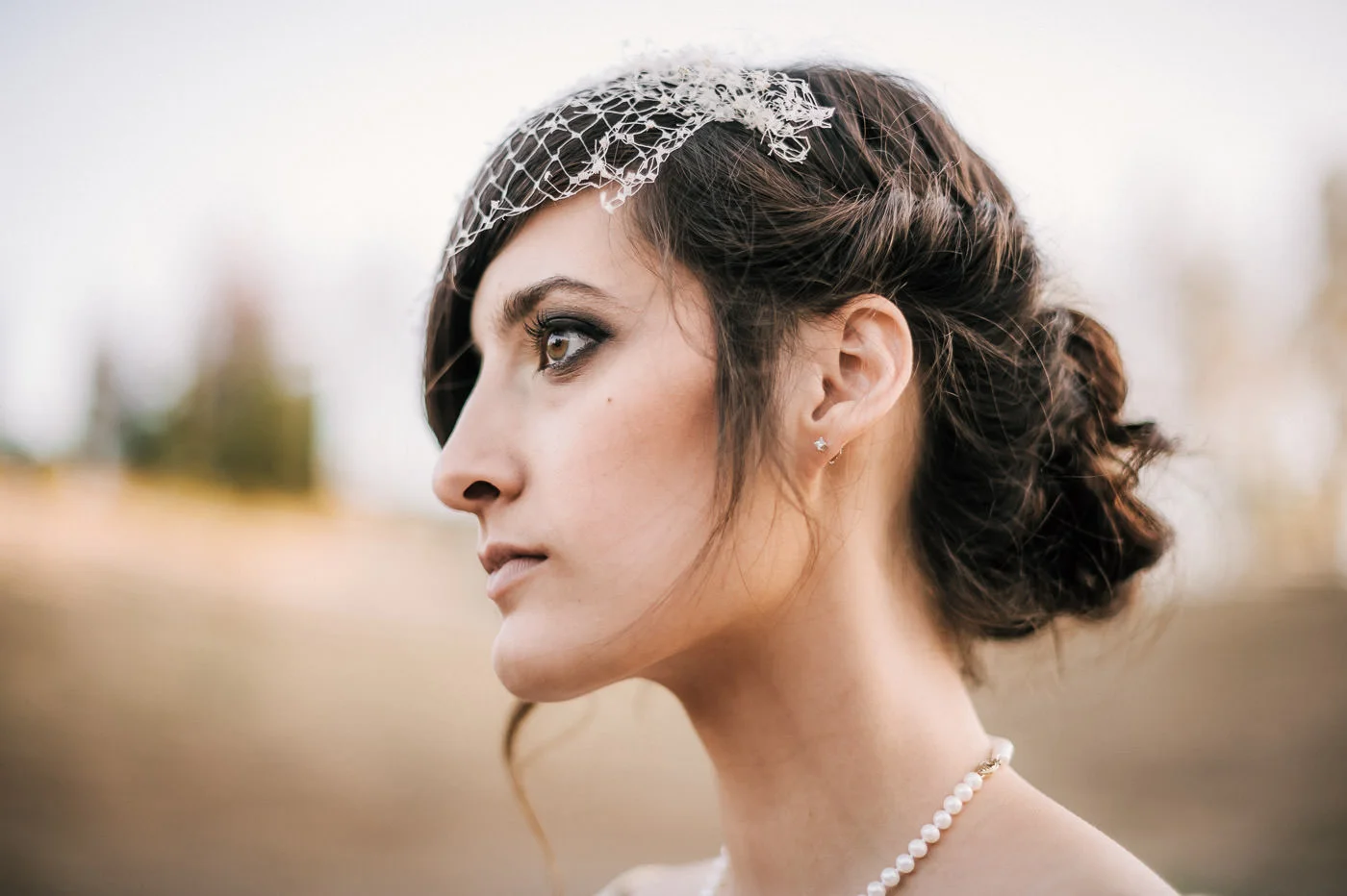Stunning headshot of a vintage styled bride in temecula california