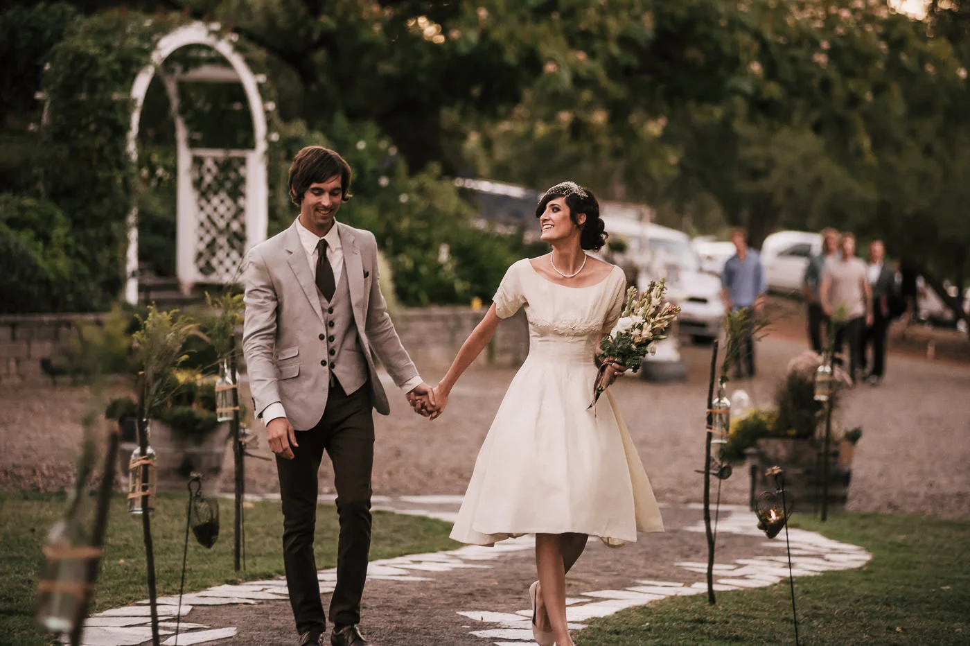 Newlywed couple makes their grand entrance at their wedding reception in Temecula California