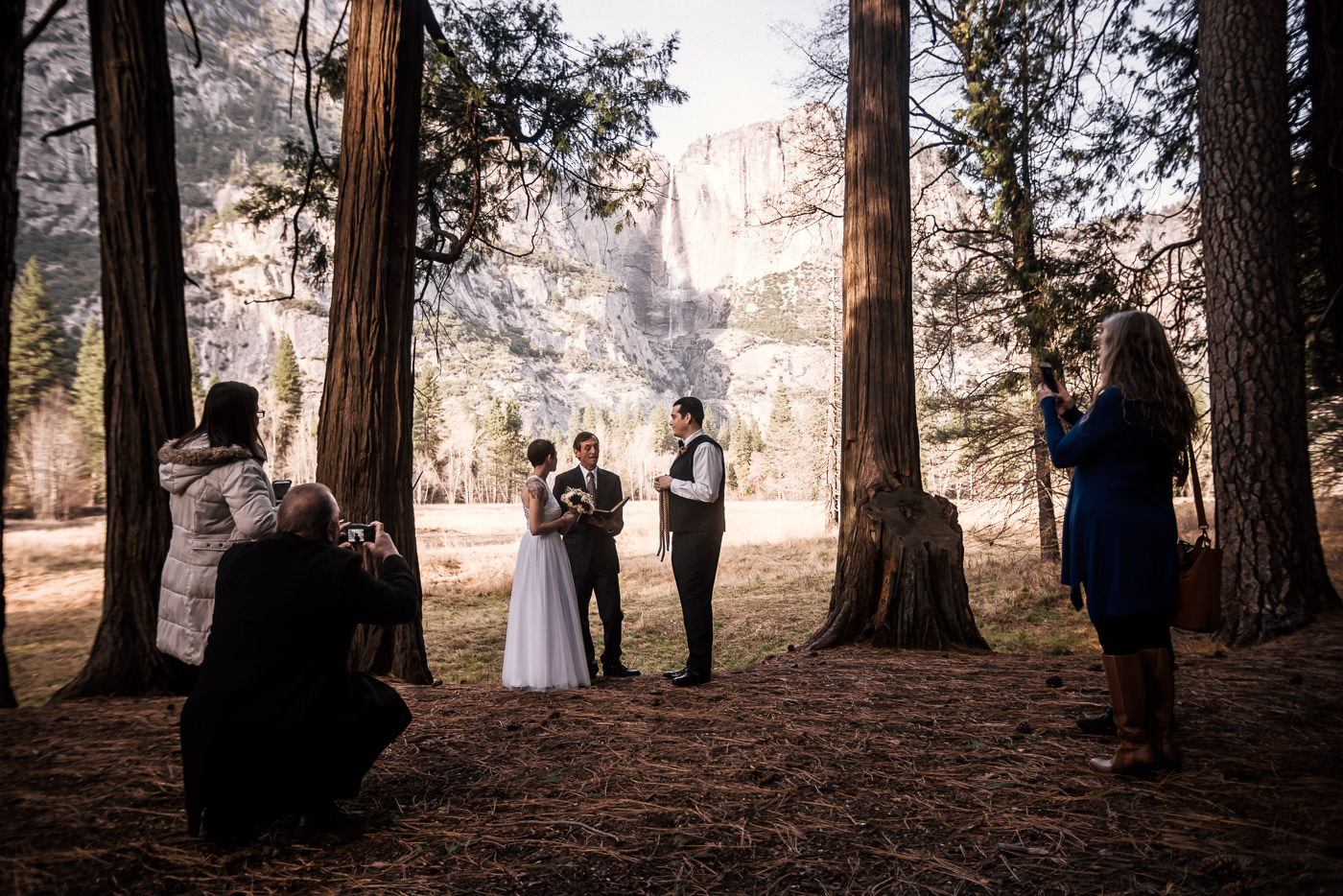 Romantic yosemite elopement ceremony