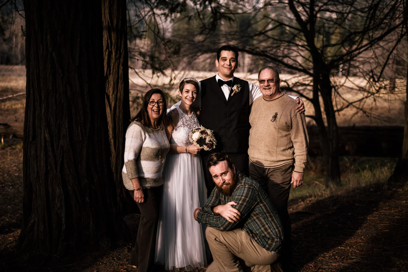 Getting my awkward posing on with a couple after their elopement in Yosemite.