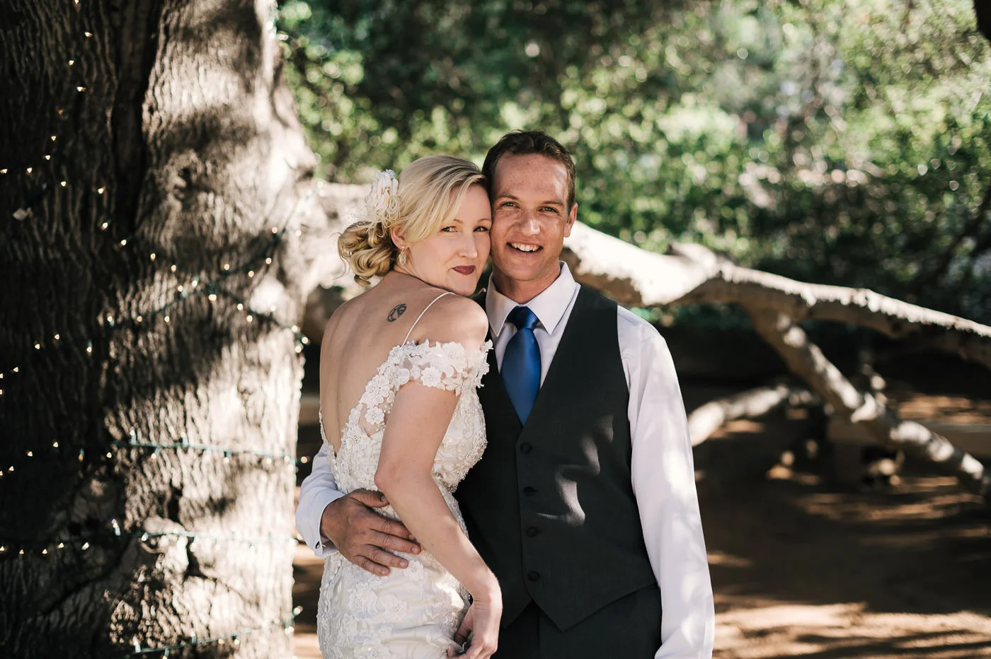 couple is filled with joy after having a romantic first look before the big event