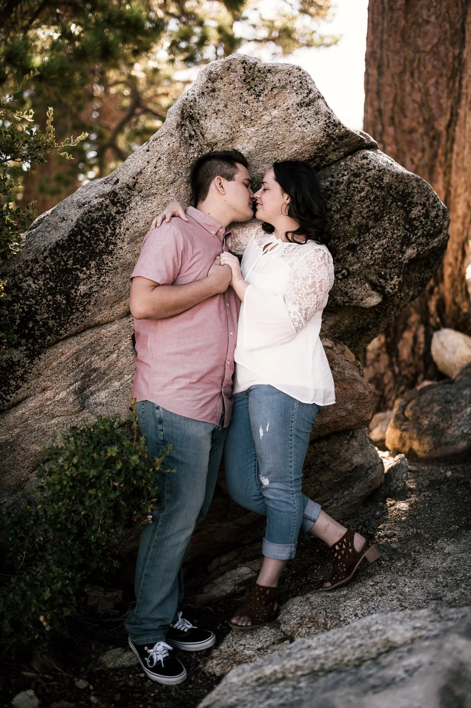 Young couple has a gorgeous sunset engagement at Mt San Jacinto