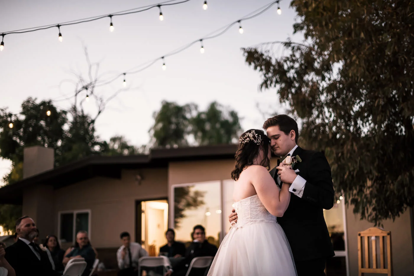 Romantic first dance at this backyard wedding in the Temecula Wine Country.