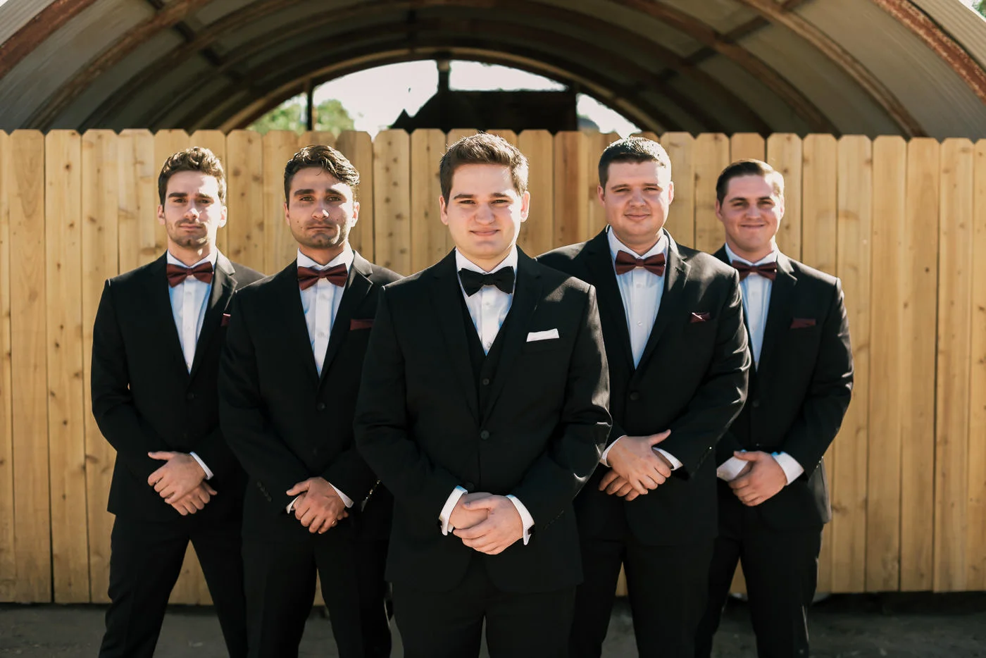 Groom forms up with his groomsmen for a dashing picture in Temecula California.