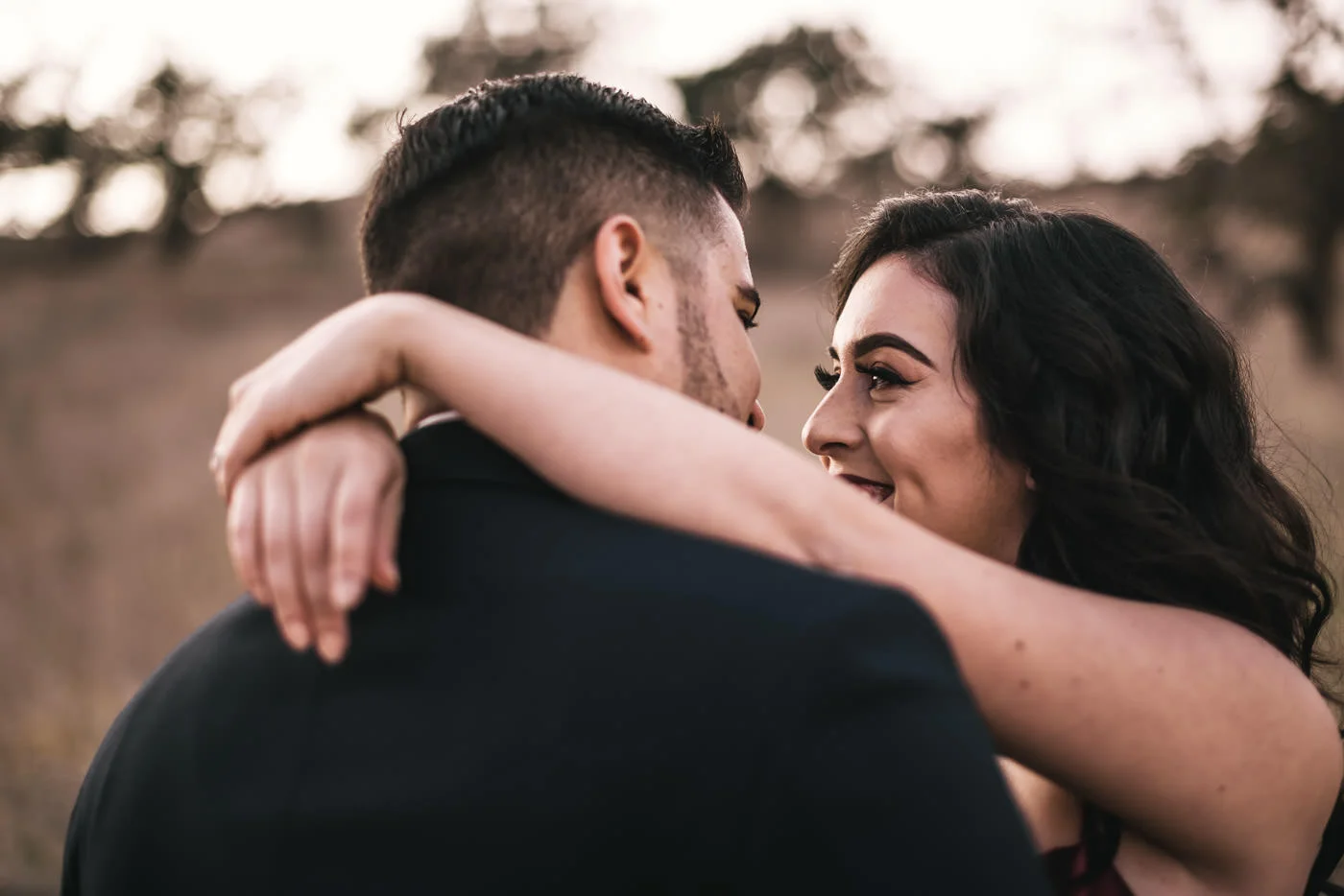 Getting lost in each others eyes at their engagement session.