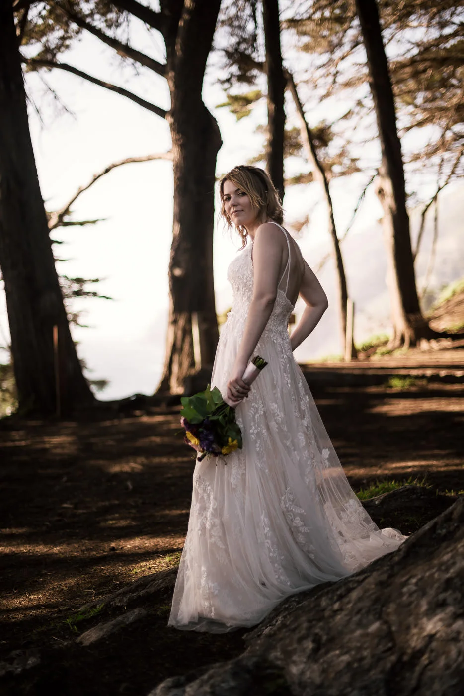 National Park elopement photographer creats a stunning portrait of a bride.