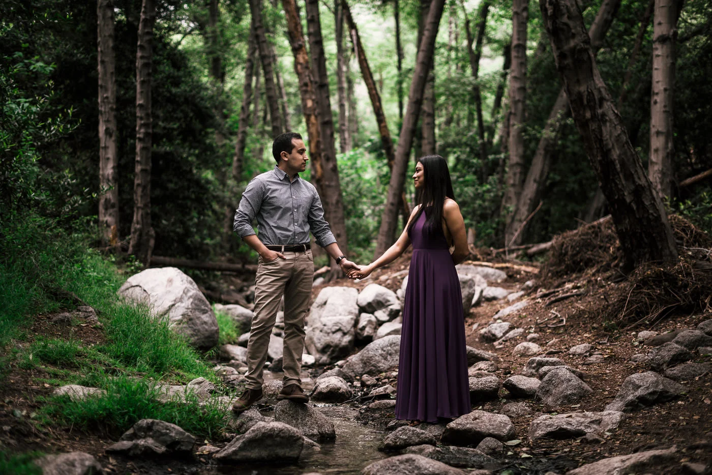 Angeles Forest Intimate elopement photographer engagement session.