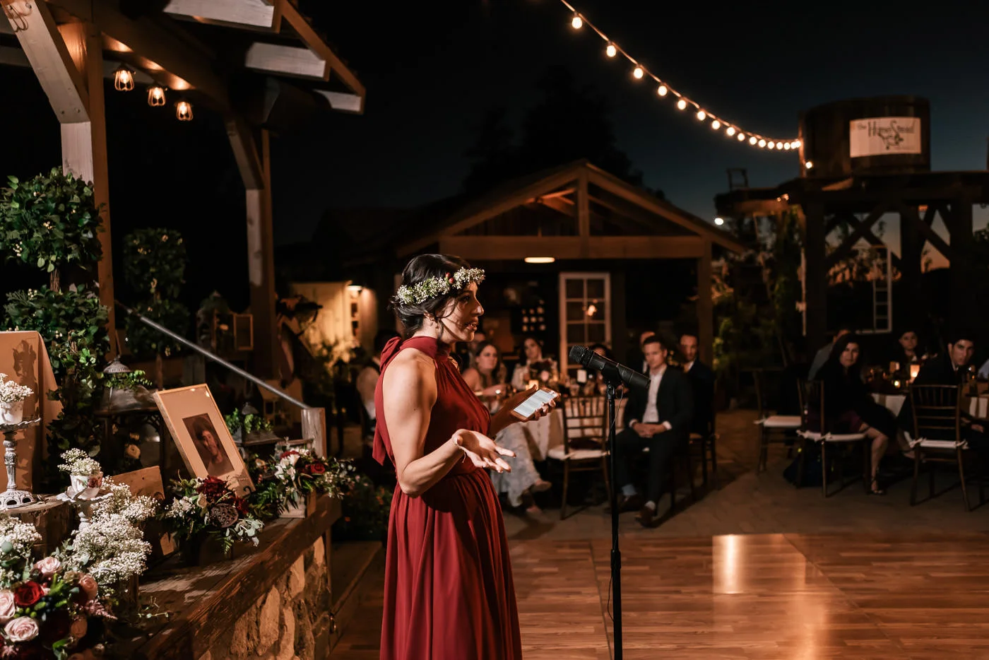 Maid of Honor gives a touching speech at the reception.