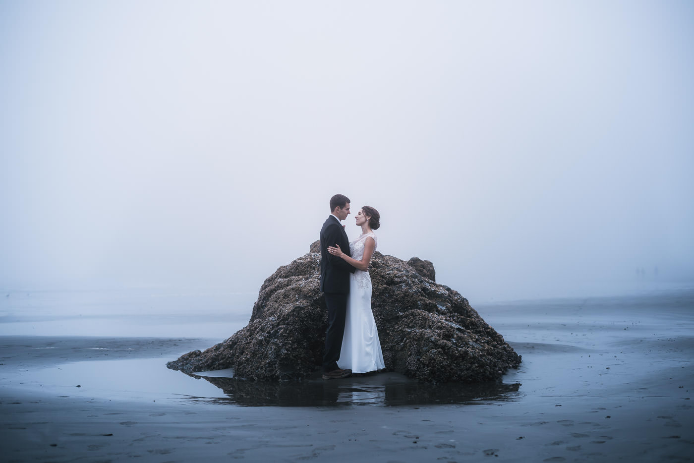 Eloping to the foggy coastline of Washington's Olympic Peninsula.