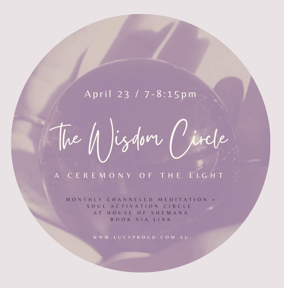 The Wisdom Circle, our sacred circle is on April 23rd in the beautiful temple space of @house_of_shemana 

We will be honoring the full lunar moon, eclipse season, channeling our Soul Light and recalibrating our energy and nervous systems so we can h