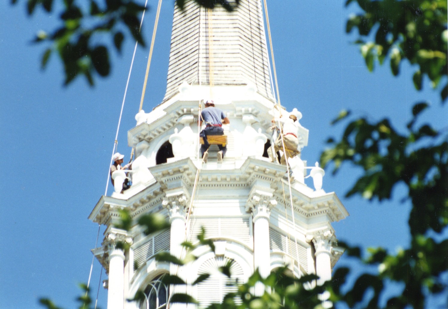 Renovation of a grand multi-cupola steeple