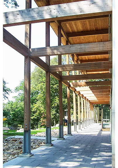 Glulam beams and exposed ceiling