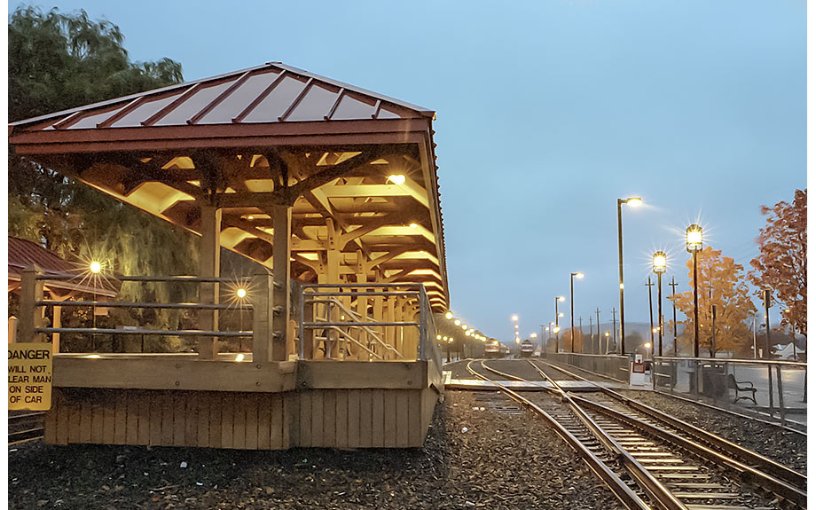 Timber frame train station