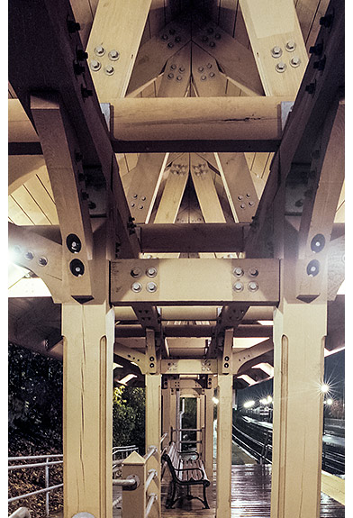 Timber frame train station