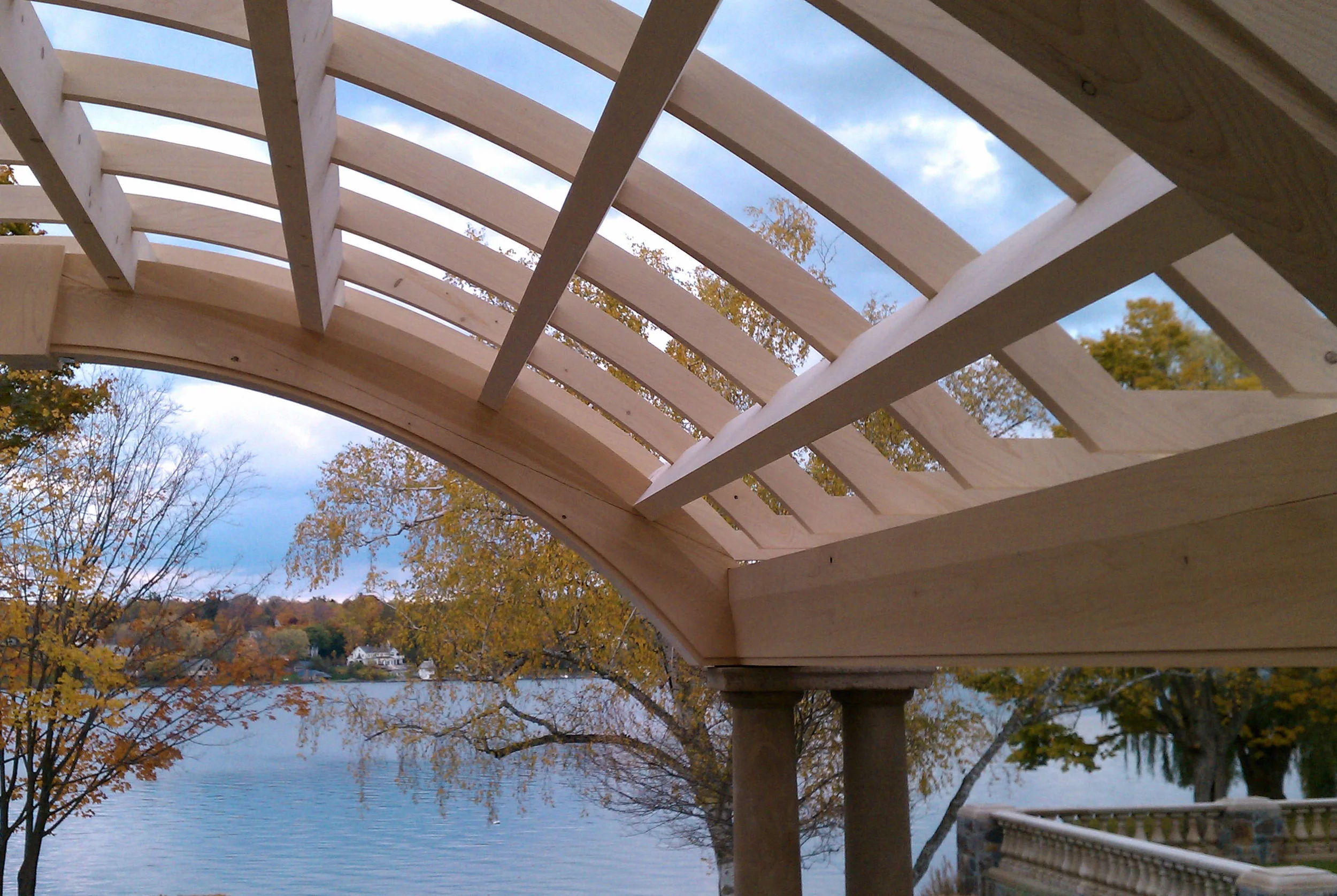 Port Orford cedar pergola with arbor
