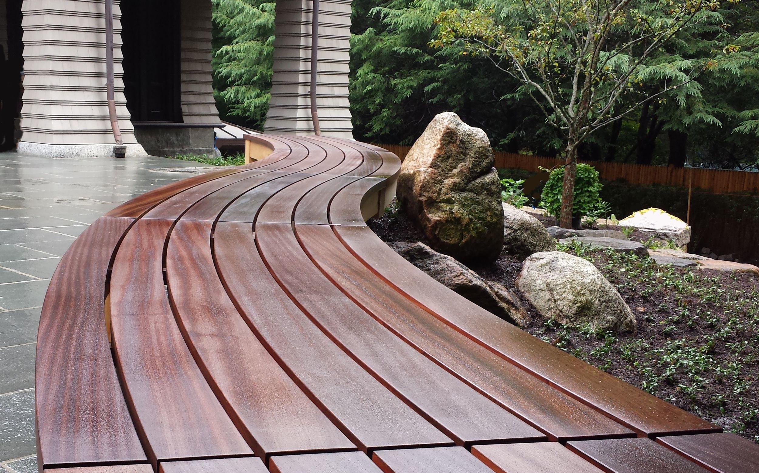 Sapele and Alaskan Yellow cedar bench