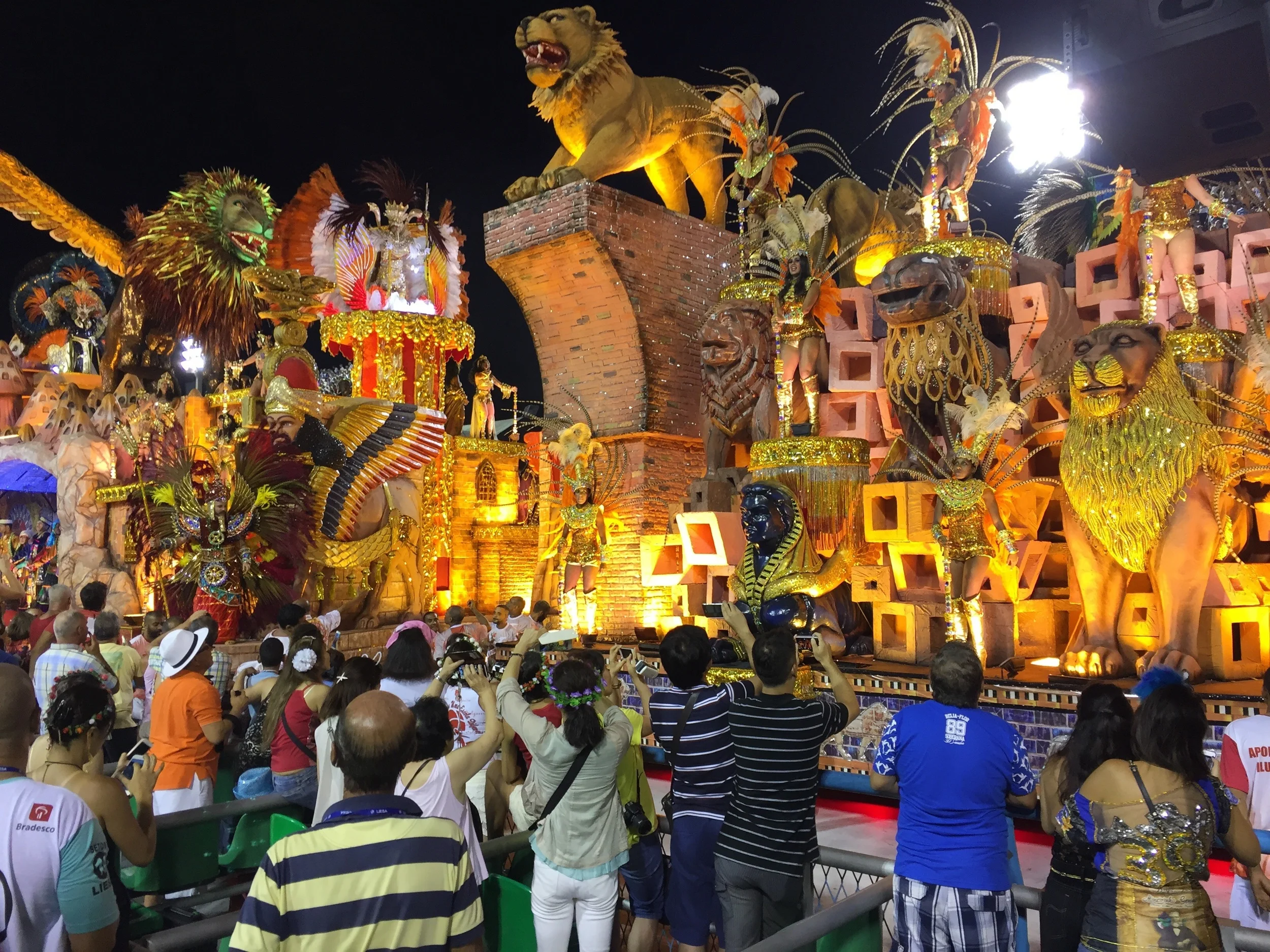 Roman and Egyptian-themed float...