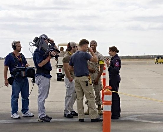 As the public affairs officer and spokesperson for the US Air Force's F-22 Raptor Demonstration Team , I worked extensively with local, regional, national and international media.