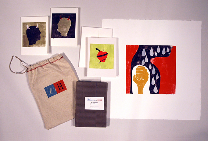 Card set, screen printed and hand sewn bag, archival print. Limited edition set of 20.