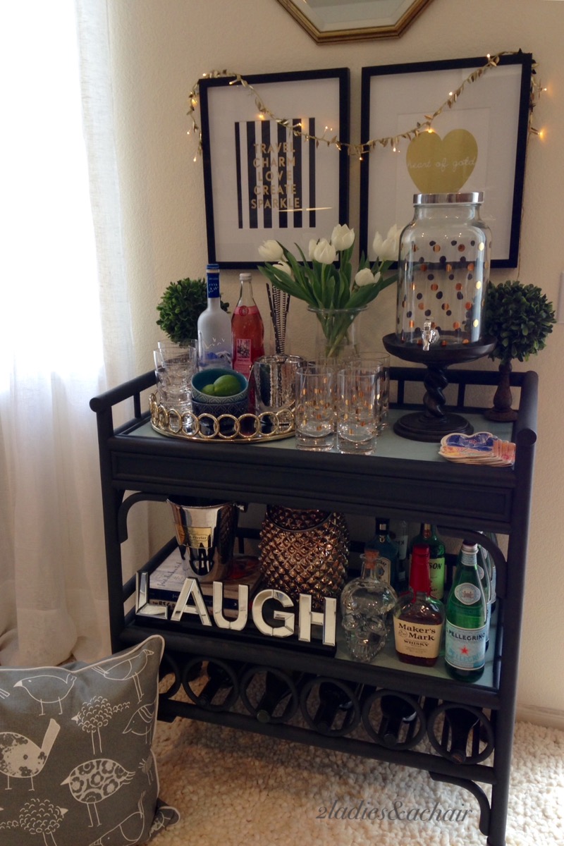 Bar Cart Styling the 2 Ladies Way…