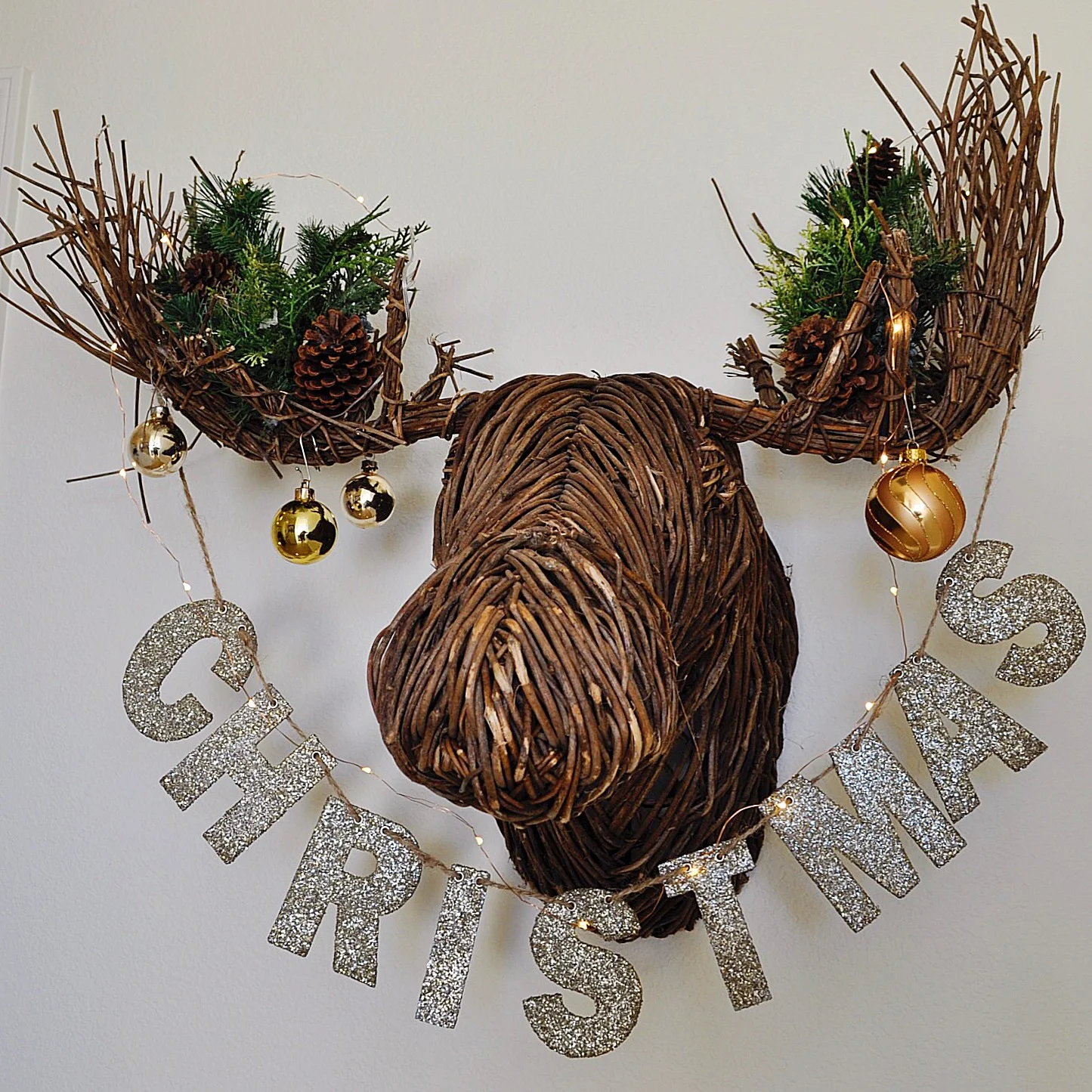 Just for a smile this Christmas moose is a nightlight in the hallway!