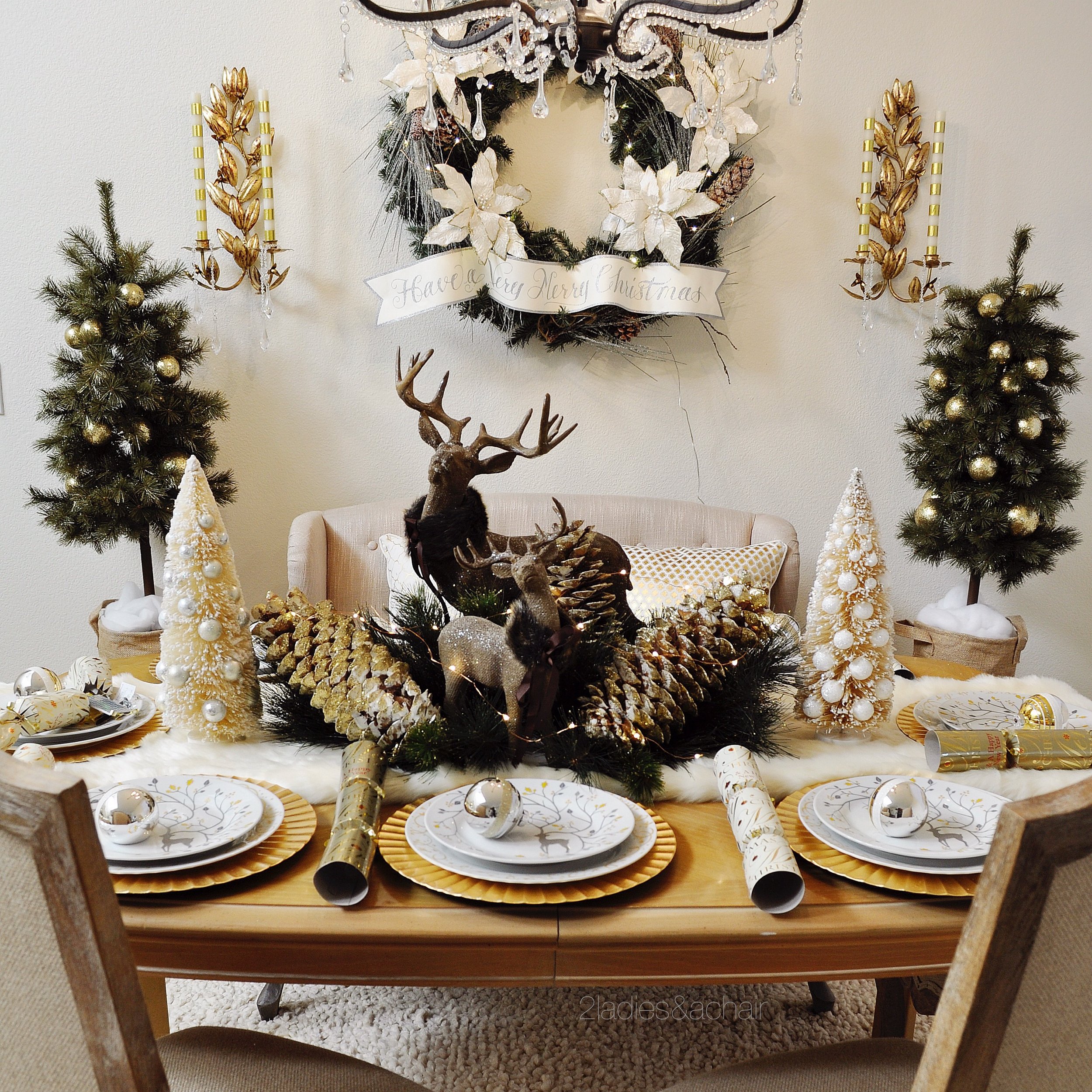 Silver and Gold Christmas Tablescape  Dining Room Holiday Decor » We're  The Joneses
