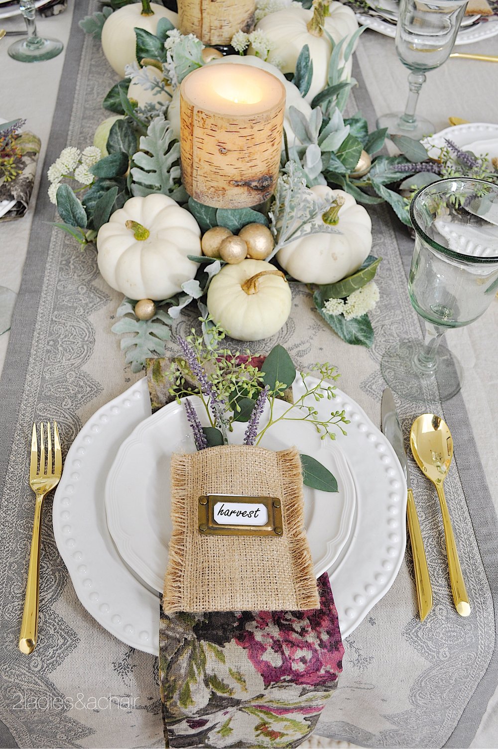 A Simple Beautiful Way To Decorate Your Dining Table For Fall — 2 Ladies &  A Chair