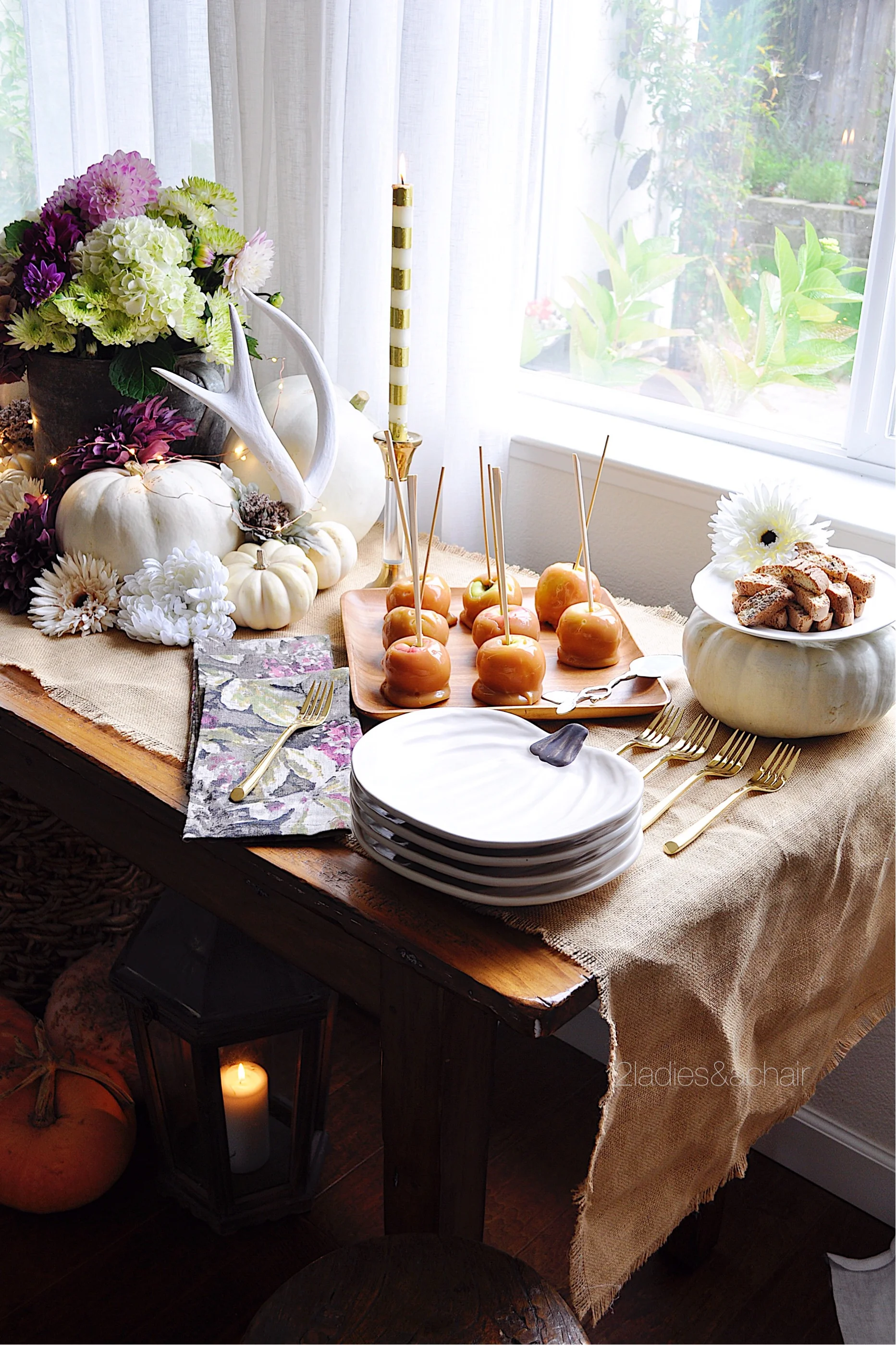 Decorating Ideas For A Fall Buffet Table — 2 Ladies & A Chair