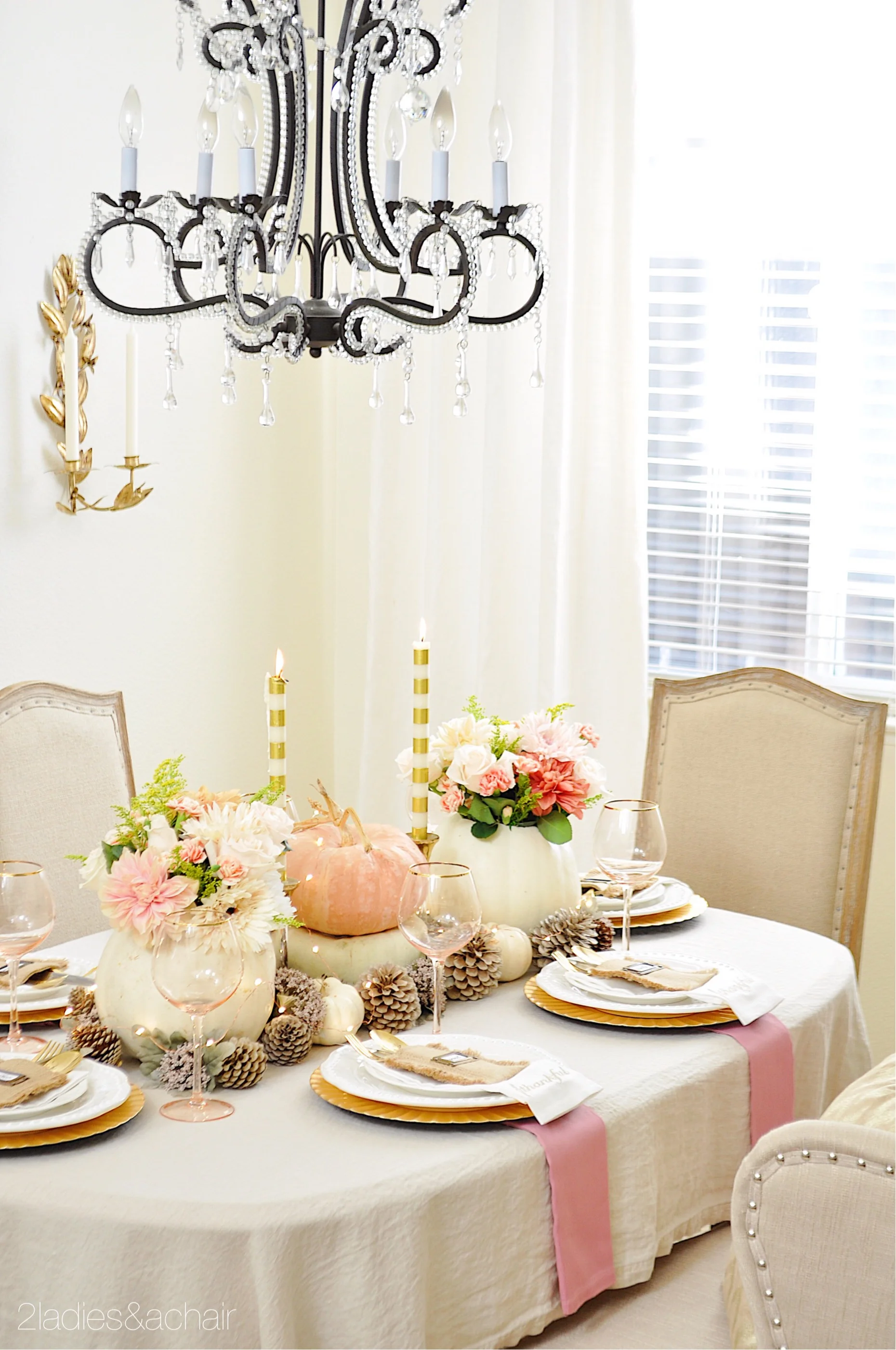 Creating A Simple Elegant Thanksgiving Tablescape — 2 Ladies & A Chair