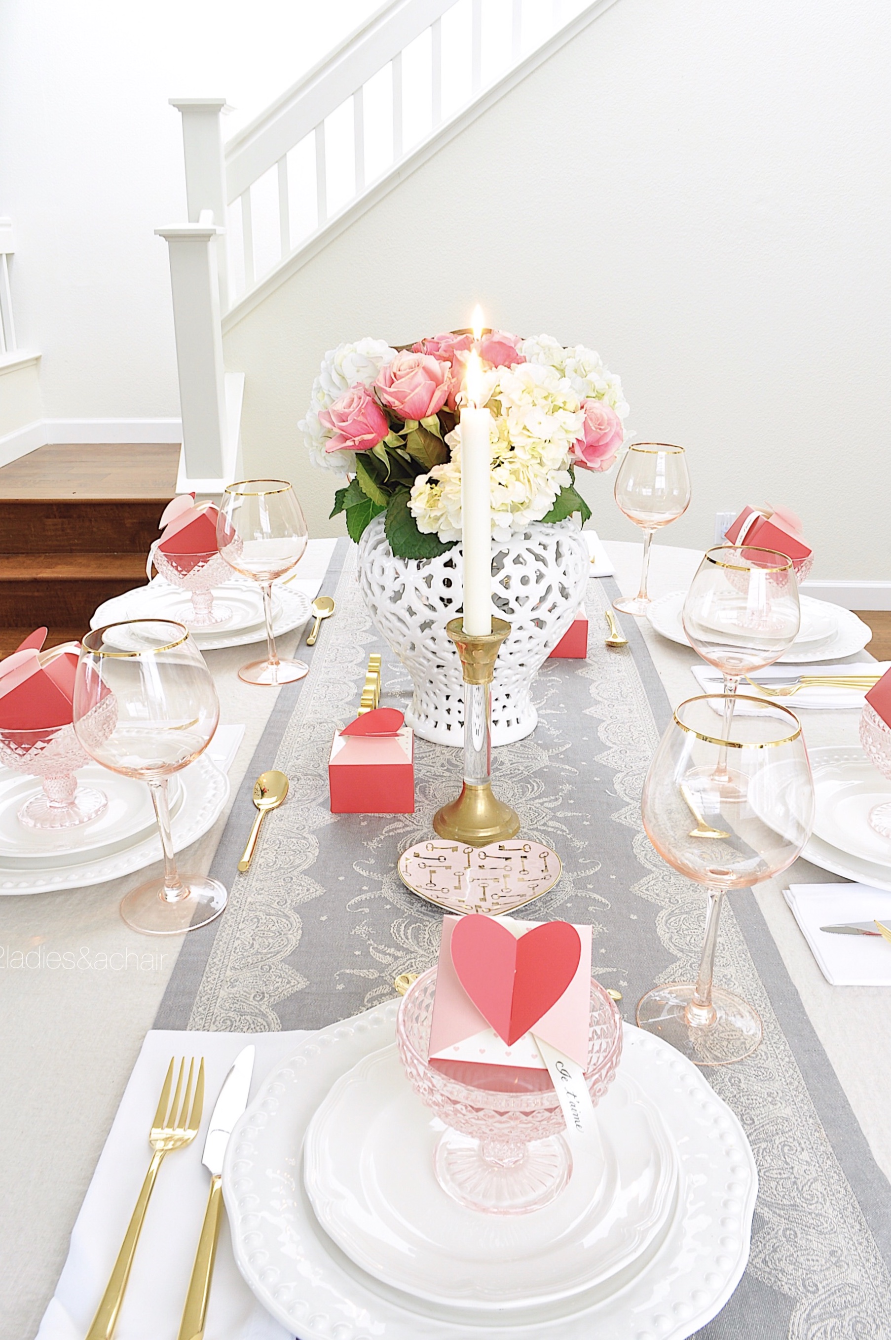 Easy Valentine's Day Table Decor — 2 Ladies & A Chair