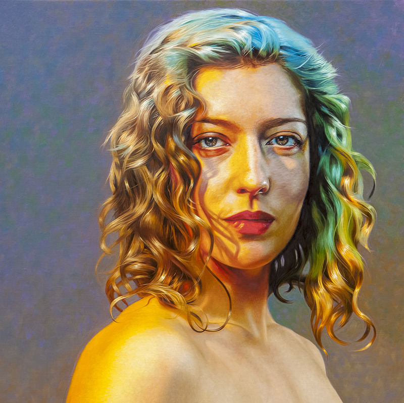 The Golden Hour , 2018, Oil on linen, 24”x24”. Available at Anthony Brunelli Fine Arts