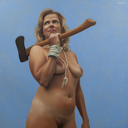 I Will Survive , 2016, Oil on Linen, 48"x48". Count-Ibex collection.