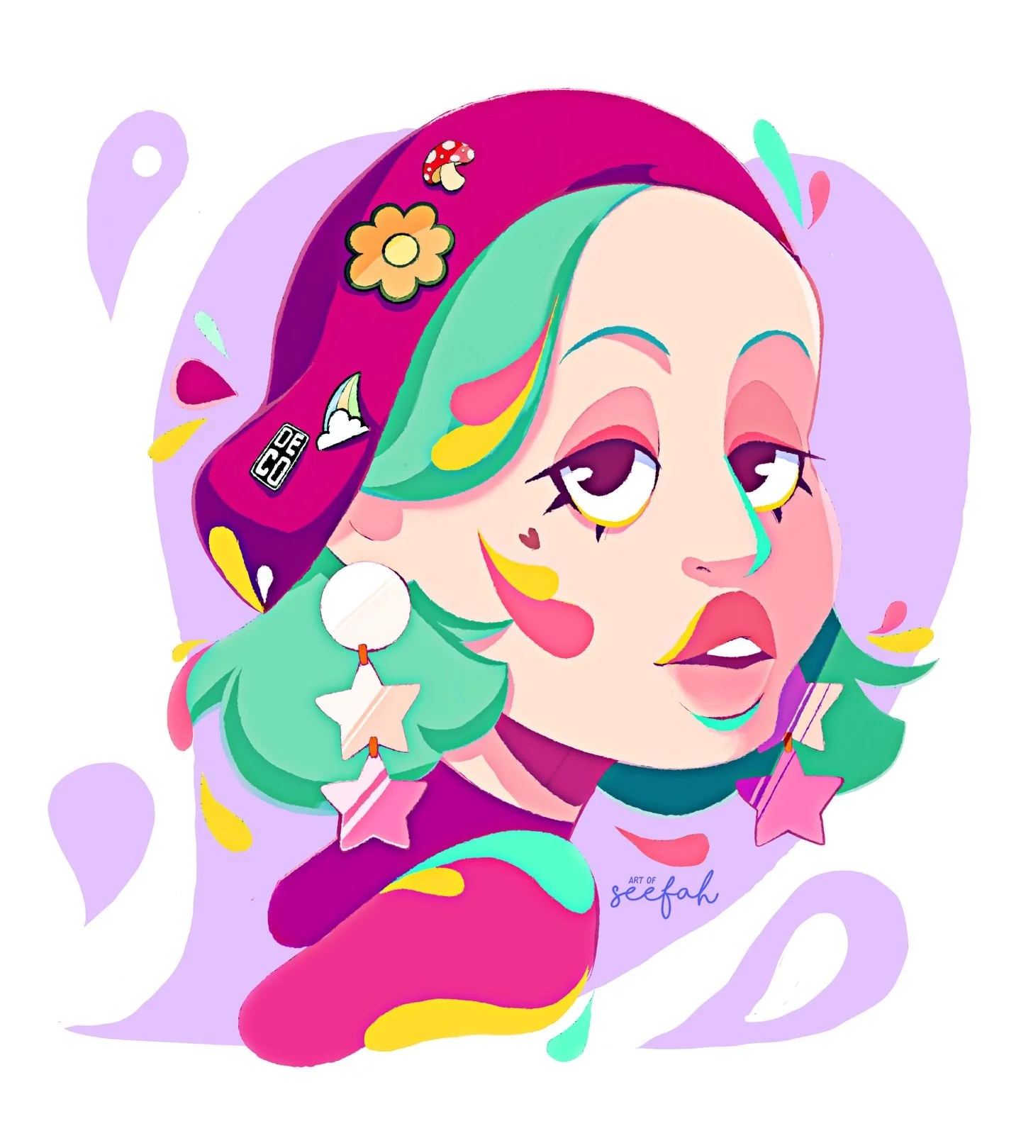 A vibrant companion to my last portrait. It&rsquo;s just colorful vibes over here. Swipe to see the process.
#art #illustration #portrait #artistofinstagram #digitalart