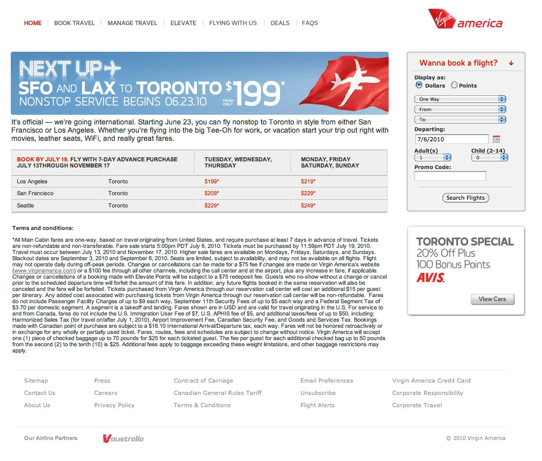 <br><center>Route Launch Fare Page</center><br>