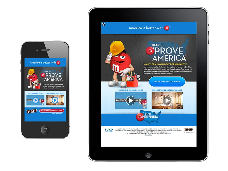 <center>M&M'S Habitat for Humanity Mobile and Tablet Ads</center><br><br>