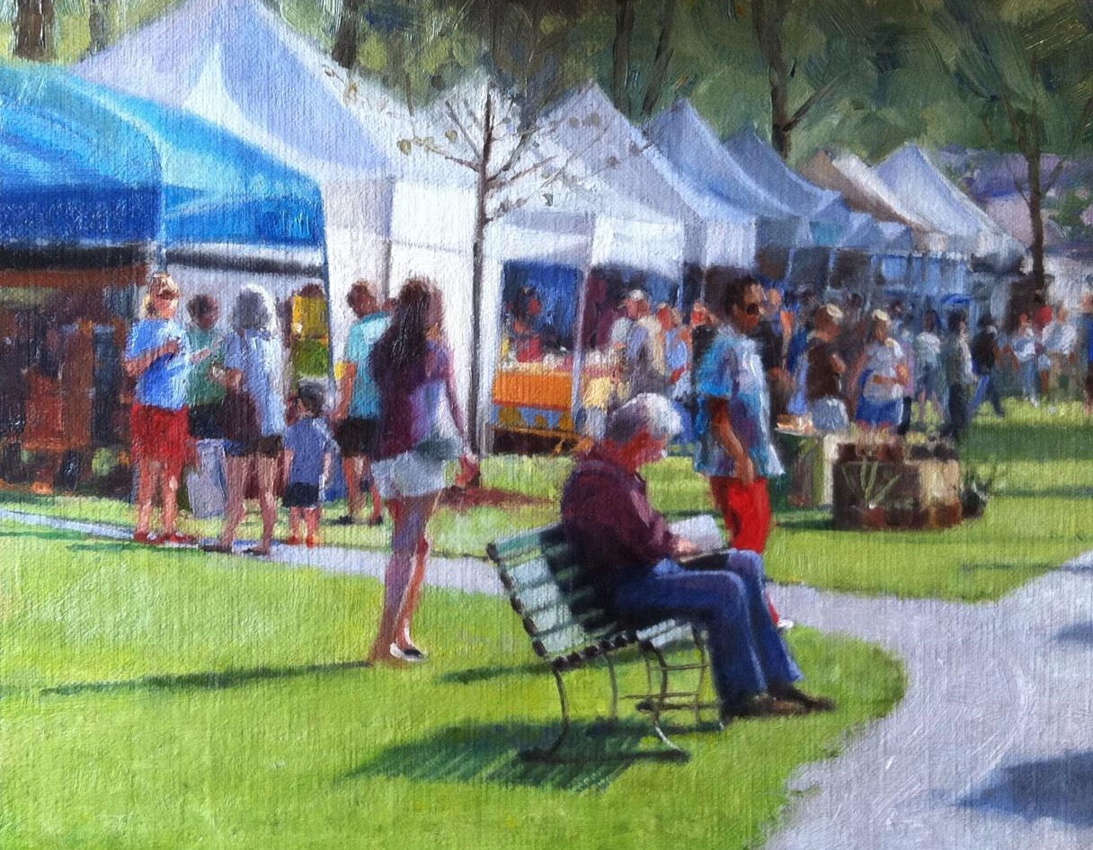 Farmer's Market, Barnstable 8 x 10 Oil $600