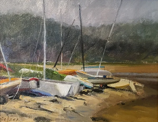 Line Up on Pleasant Bay 6 x 8 Oil $425