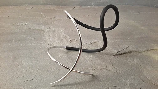 SQ Cuff with Black Bracelet / $188
