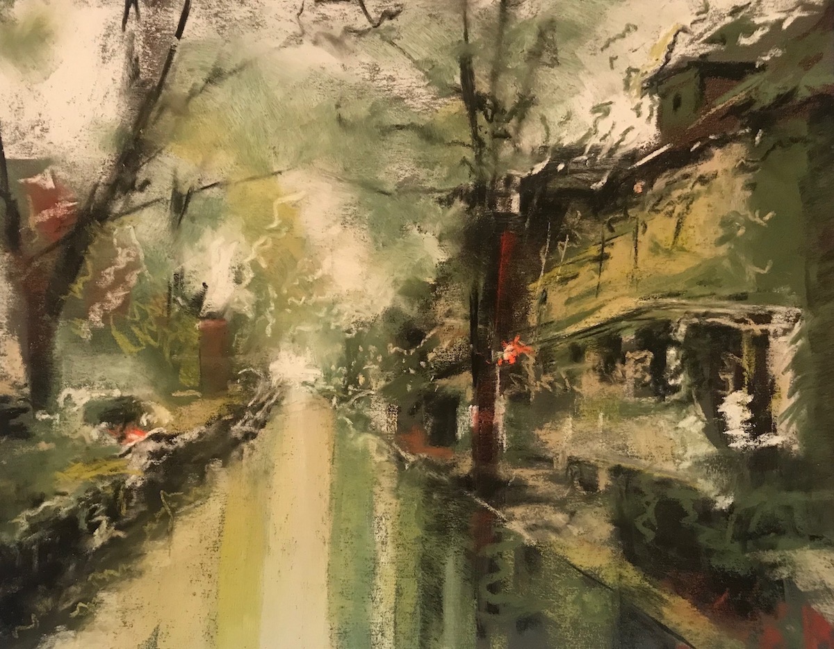 When Is IT Gonna Stop? 9 x 12 Pastel by Janet Schwartz $550